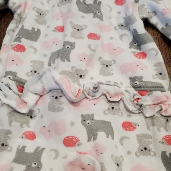 Carters 3 Just One You Baby Girl Footed Pajamas Sleep PJs Pink Koala Hedgehog NB - Picture 12 of 13